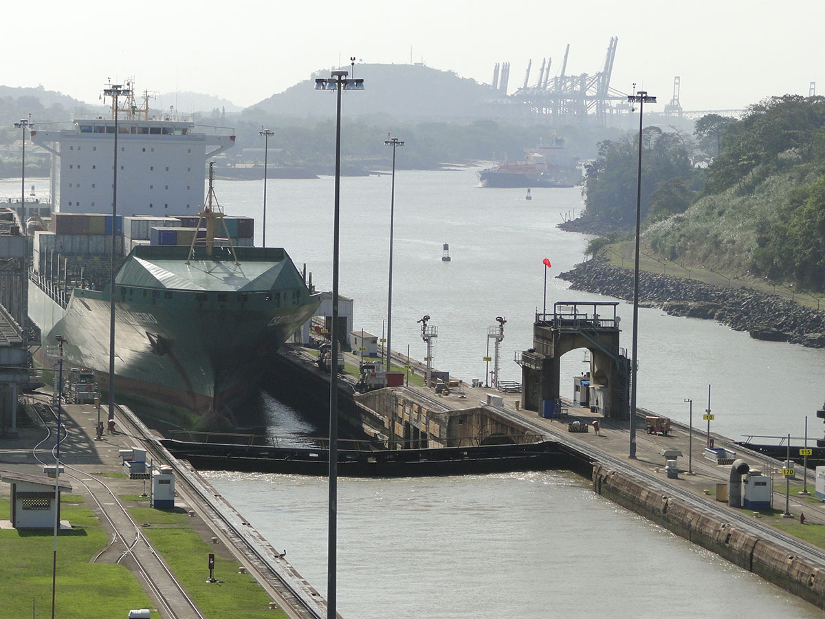 Boat crossing Panama Canal
