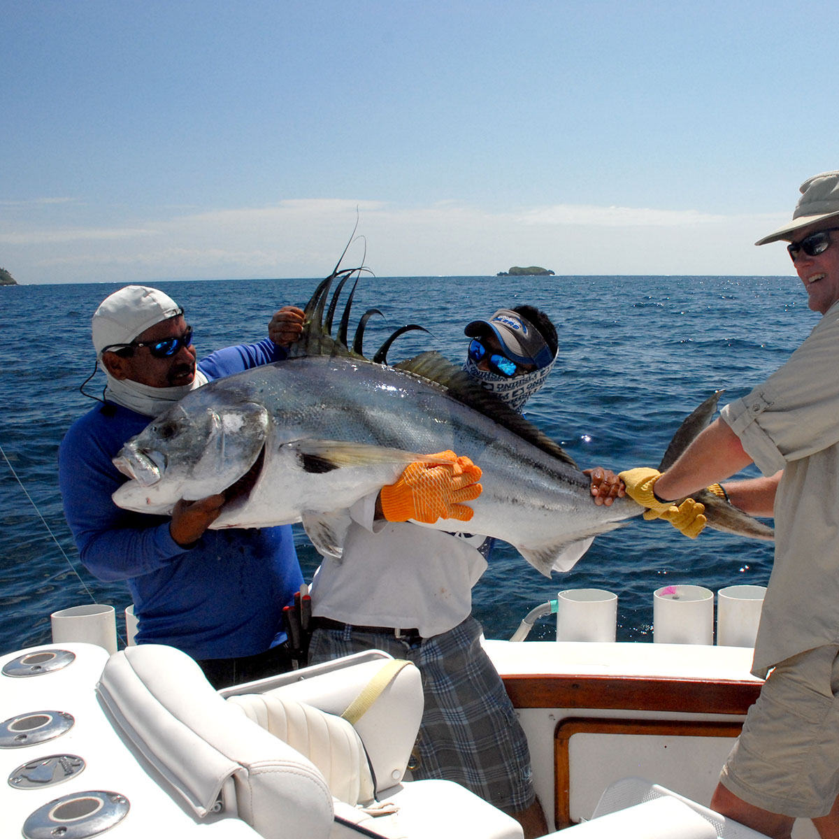 Roosterfish caught on our big game fishing boat.